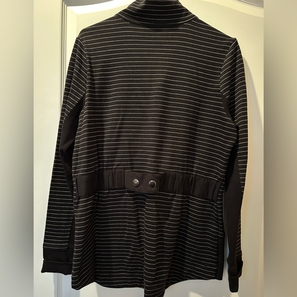 Cabi Black and White Striped Sprint Jacket Women’s Size Medium - Picture 3 of 5